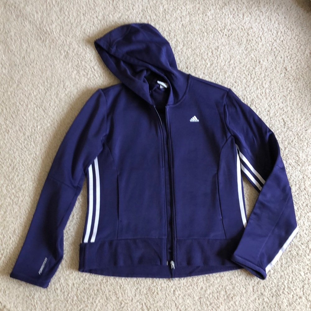 Adidas climawarm formotion purple zip up hooded jacket
